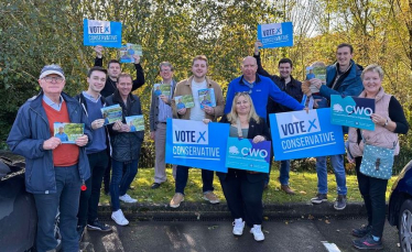 Tom Wust and campaigners during The Nedge campaign